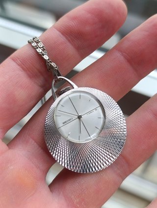 Reloj Colgante Mecánico Seiko Plata