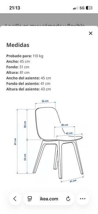Silla Odger azul/gris