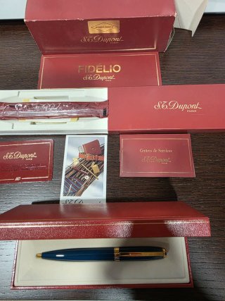 Bolígrafo Dupont Azul y Dorado