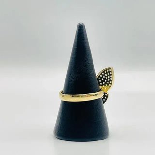 Anillo Mariposa Circonita Azul y blancas.