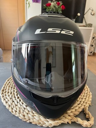 Casco Moto LS2 Talla S Negro y Rosa