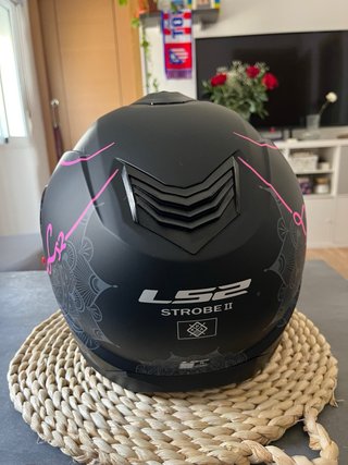 Casco Moto LS2 Talla S Negro y Rosa