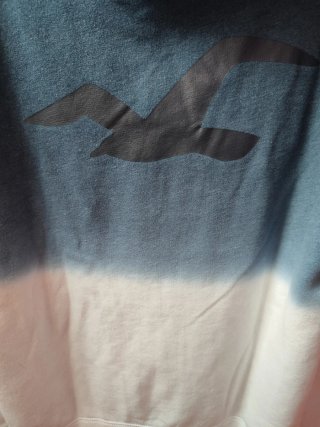 Sudadera Hollister degradada azul y blanca