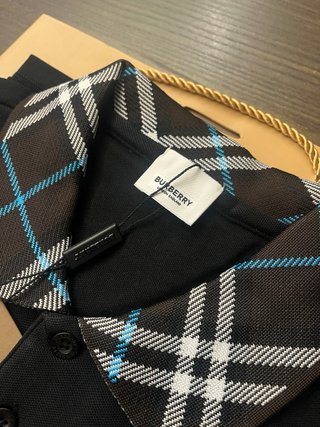 Polo Burberry London England Uomo Nero