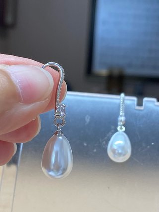 Pendientes de perla y plata