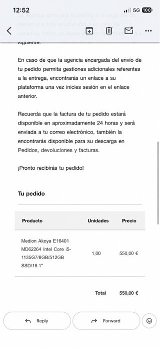 Portátil Medion (nuevo)