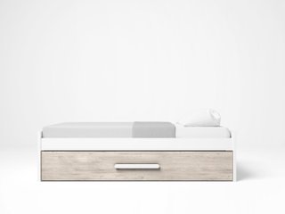Cama nido 90x190 cm Blanco/Roble