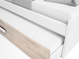 Cama nido 90x190 cm Blanco/Roble