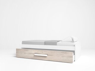 Cama nido 90x190 cm Blanco/Roble