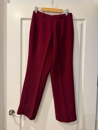 Pantalones de vestir burdeos talla S