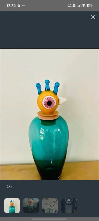 Jarrón de cristal decorativo pájaro hecho a mano