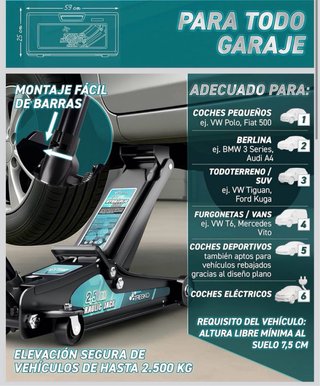 Gato Hidráulico 2.5 Toneladas TRESKO Profesional