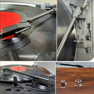 Giradischi Bluetooth con Altoparlanti Aux per Vinili
