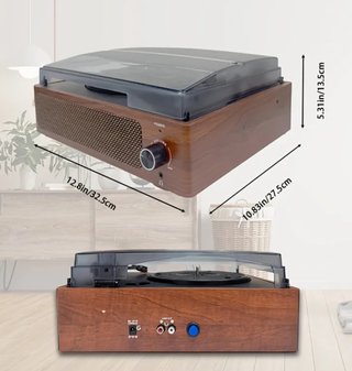 Giradischi Bluetooth con Altoparlanti Aux per Vinili