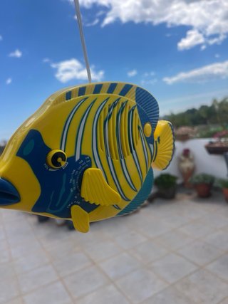 Radio Ducha Vintage Pez Azul Amarillo