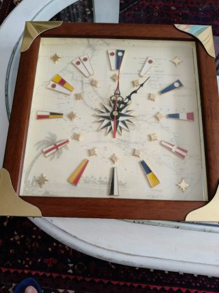 Reloj de Pared Náutico con Mapa