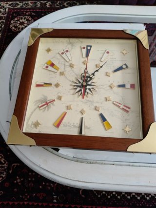 Reloj de Pared Náutico con Mapa