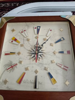 Reloj de Pared Náutico con Mapa