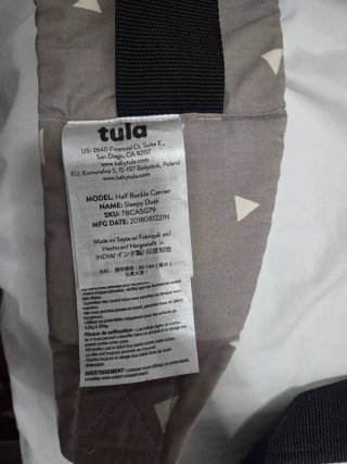 Mochila Portabebés Tula Gris Triángulos