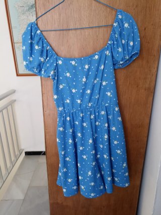 Mono corto niña estampado floral azul