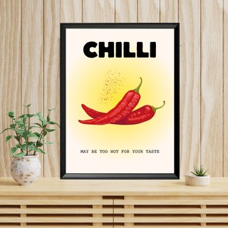 Quadro con stampa Chilli Poster con cornice 40x30