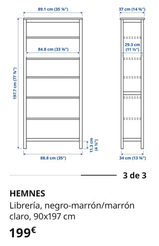 Librería HEMNES negro/marrón