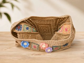 Bolso de ganchillo con flores