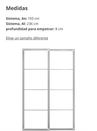 Estructura riel puertas correderas IKEA PAX