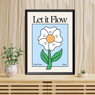 Poster Fiore Motivazionale 40x30 con Cornice