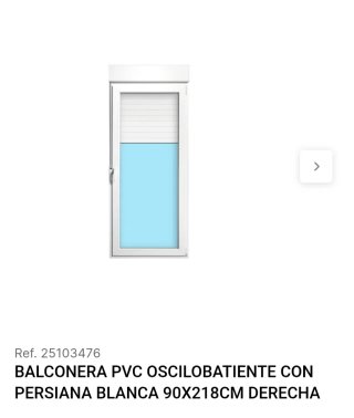 Balconera PVC oscilobatiente con persiana