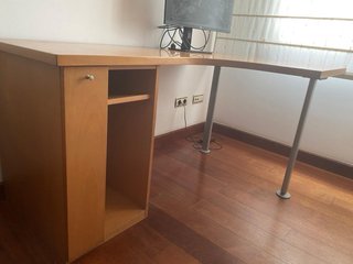 Cama nido, estantería y escritorio madera