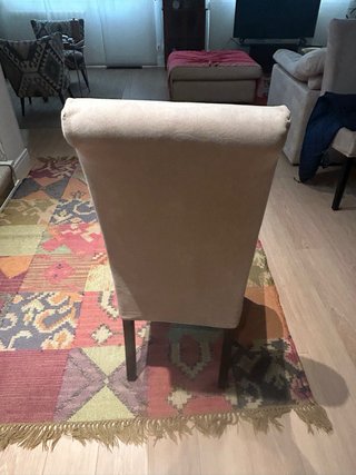 Sillas de comedor beige con funda 8 sillas