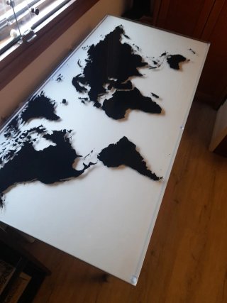Mesa Escritorio Ikea Cristal Mapa Mundo