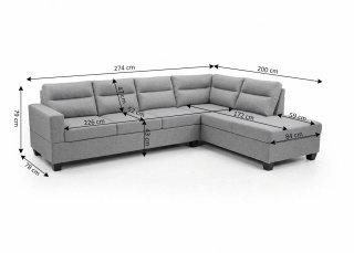 Sofá Rinconera Chaise Longue Gigante 274cm