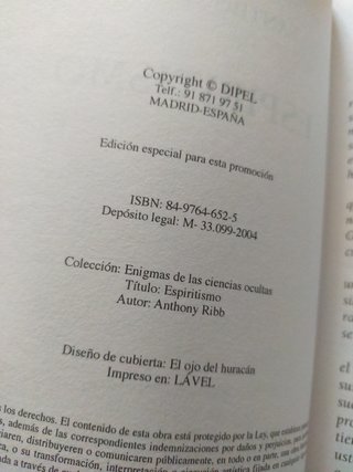 Libro - Espiritismo de Anthony Ribb
