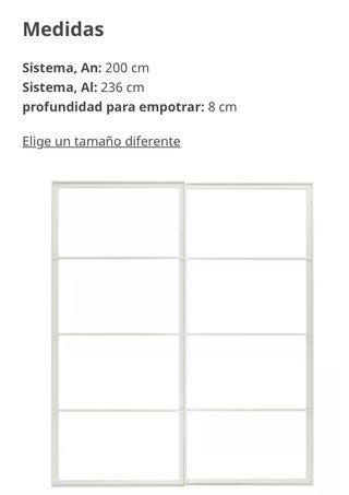 Estructura riel puertas correderas IKEA PAX