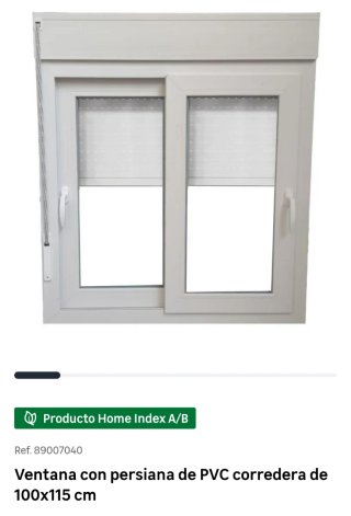 Ventana PVC corredera con persiana 100x115