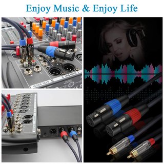 Cavo audio XLR femmina a RCA maschio dual da 7,6 m