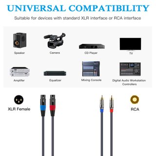 Cavo audio XLR femmina a RCA maschio dual da 7,6 m