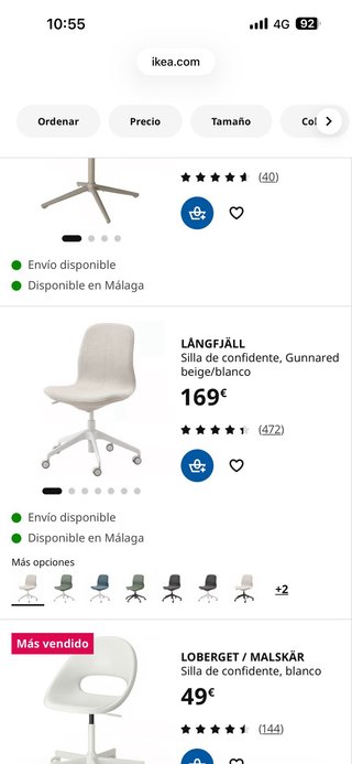 Silla de escritorio blanca