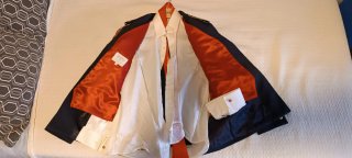 Traje Almirante Aviación Negro, Rojo y Dorado