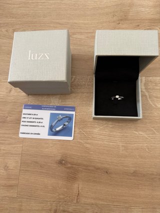 Anillo compromiso oro 18k diamante 0.20ct Luzz