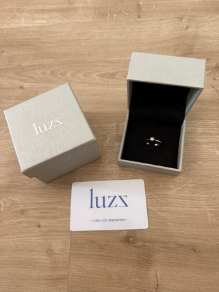 Anillo compromiso oro 18k diamante 0.20ct Luzz
