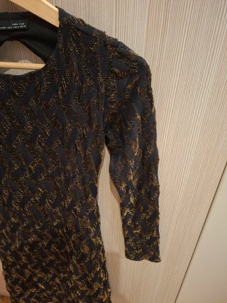 Vestito Zara Nero e Dorato Taglia XS