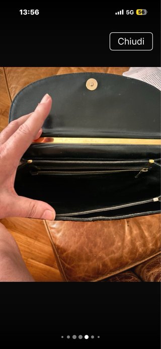 Borsa donna vintage in pelle nera