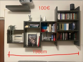 Mobile TV con libreria e contenitori