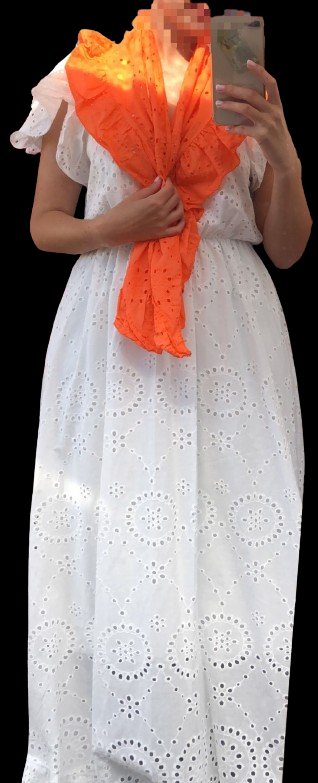 Vestido/bata blanco largo volantes