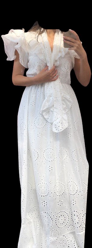 Vestido/bata blanco largo volantes