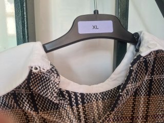Blusa Zara cuello bebé cuadros S