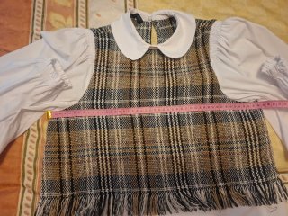 Blusa Zara cuello bebé cuadros S